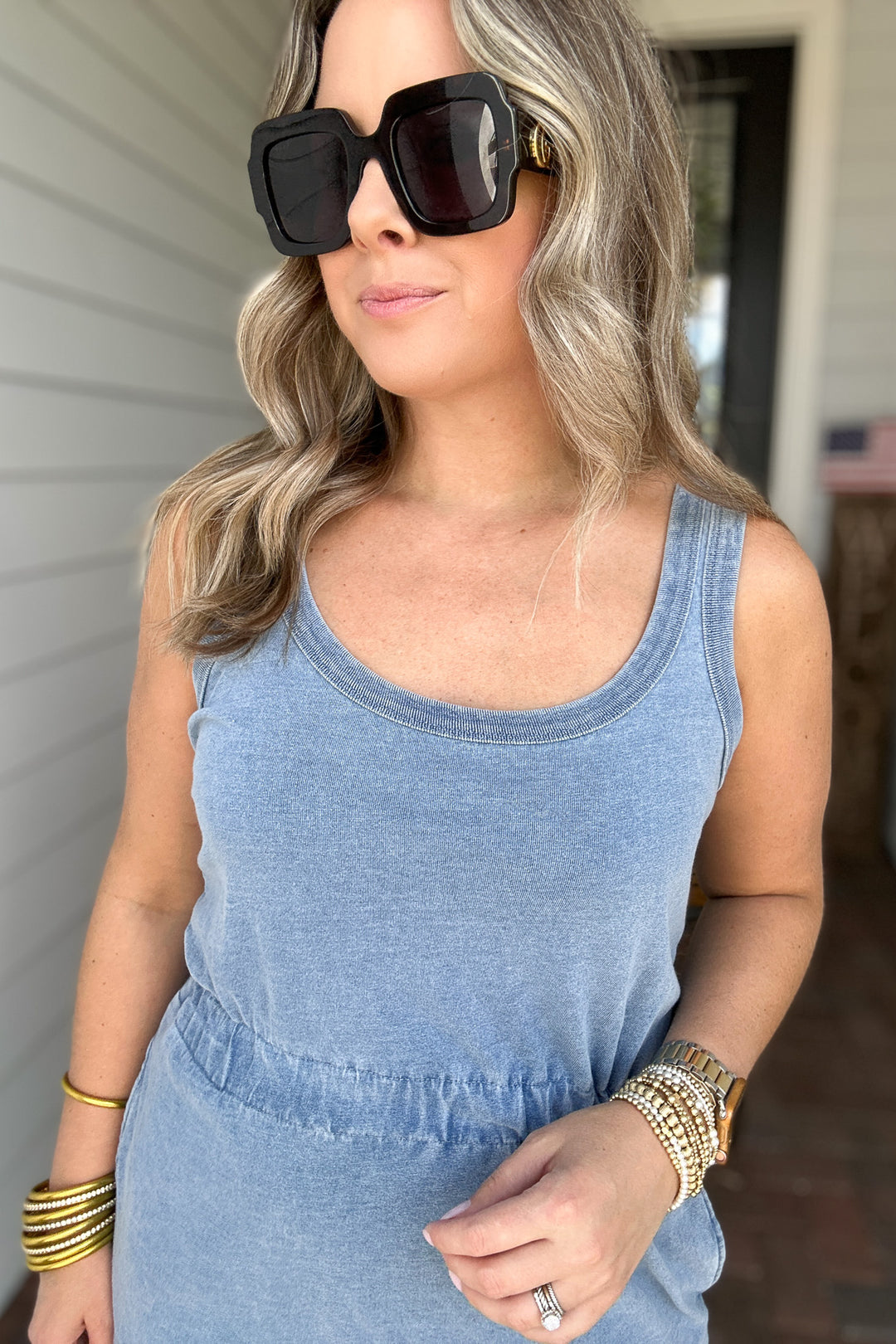 Z Supply: Keegan Jersey Denim Mini Dress -   Medium Indigo