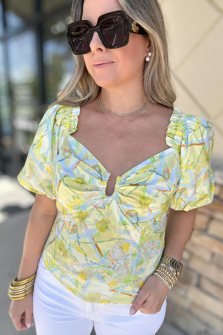 Cabo Calling Smocked Top - Yellow