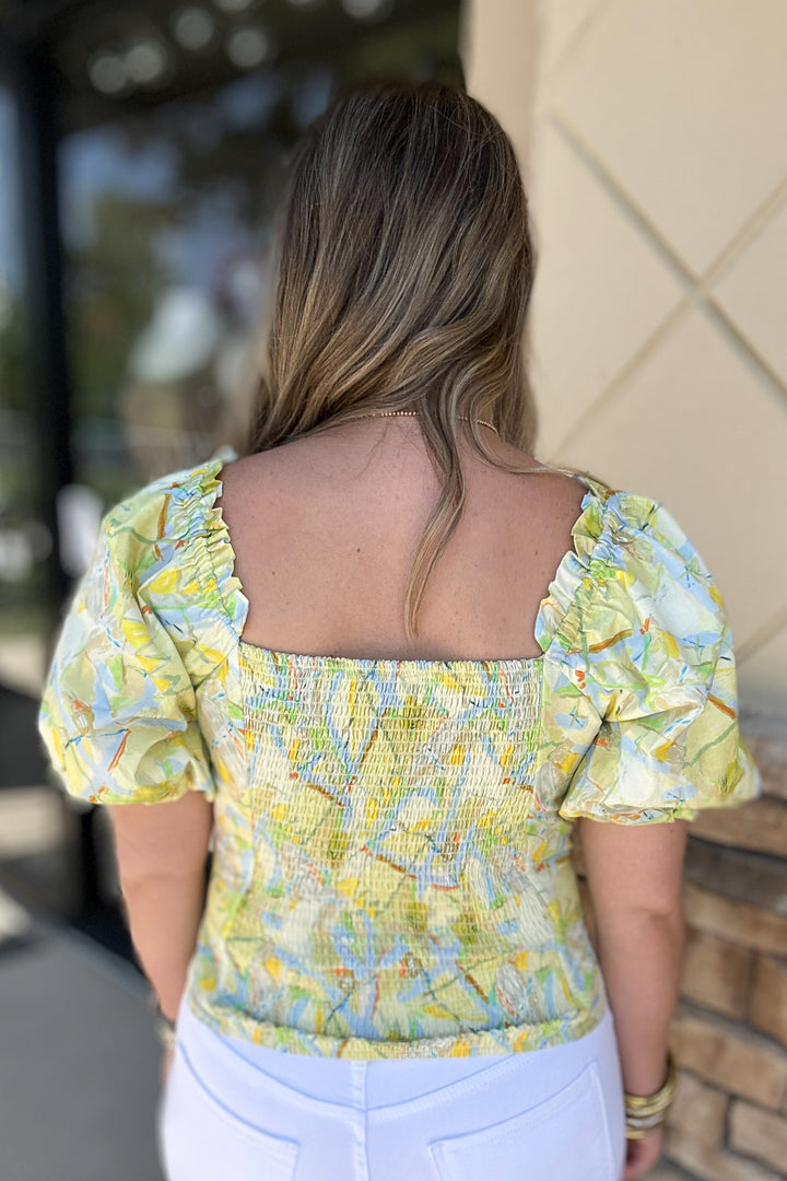 Cabo Calling Smocked Top - Yellow