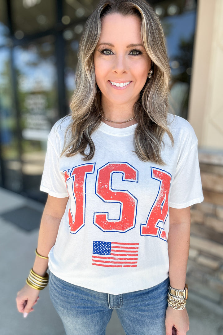 Z Supply: Flag Boyfriend Tee - Sea Salt