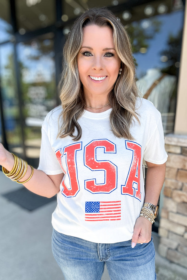 Z Supply: Flag Boyfriend Tee - Sea Salt