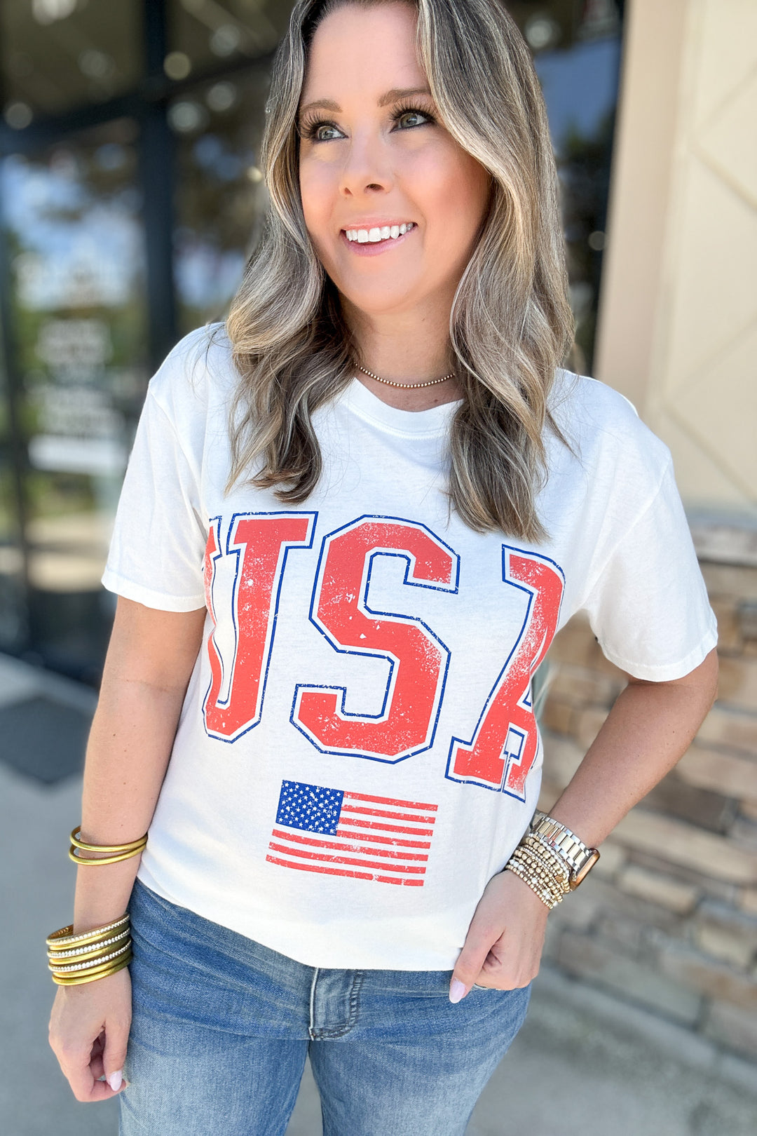 Z Supply: Flag Boyfriend Tee - Sea Salt