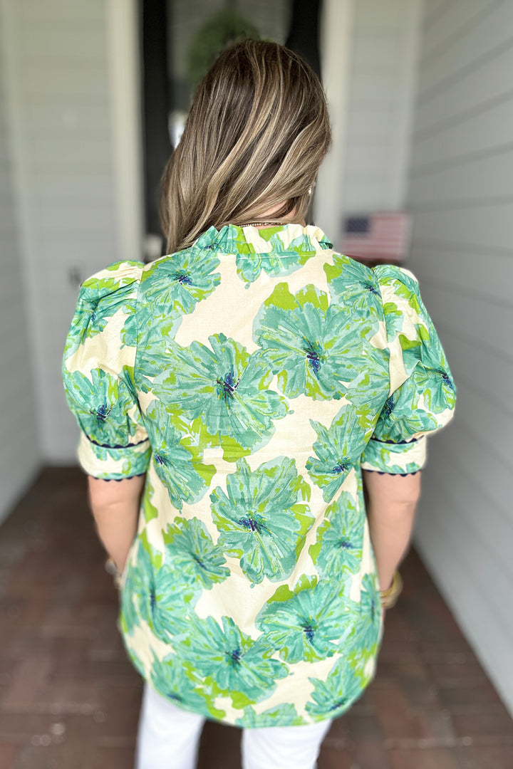 Fab In Floral Blouse - Mint
