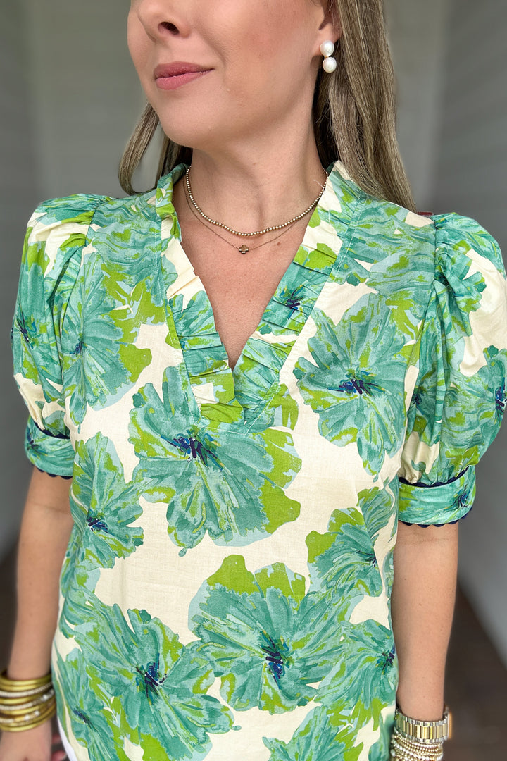 Fab In Floral Blouse - Mint