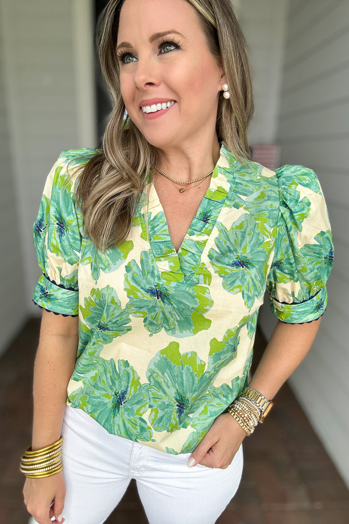 Fab In Floral Blouse - Mint