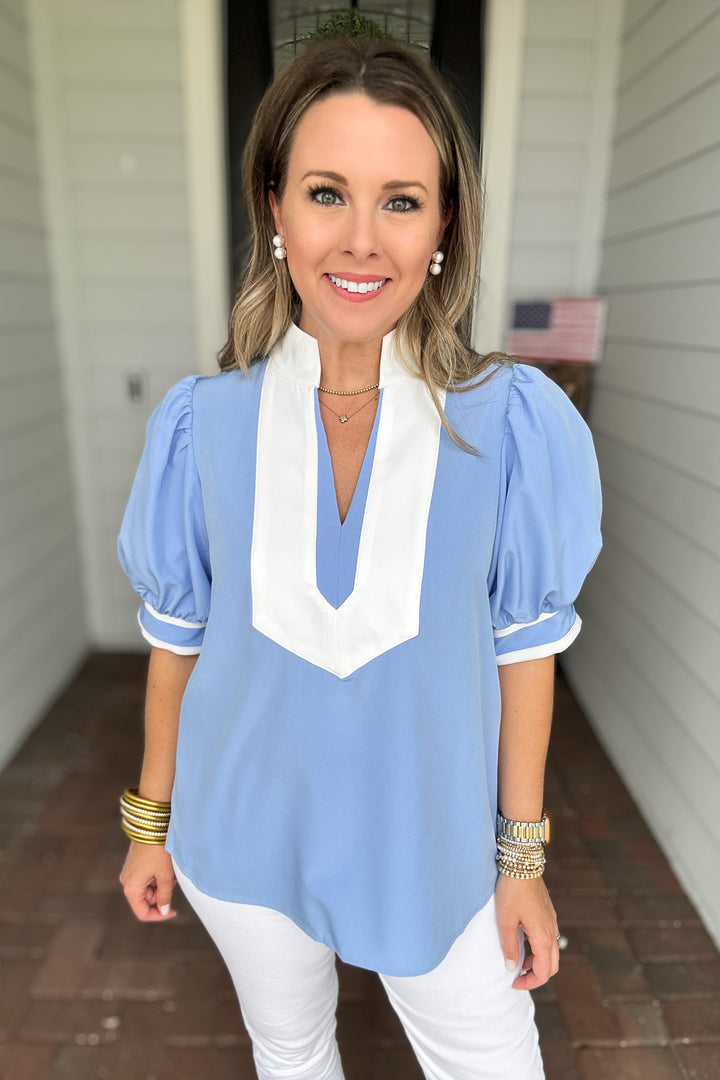 Chic In Style Top - Blue