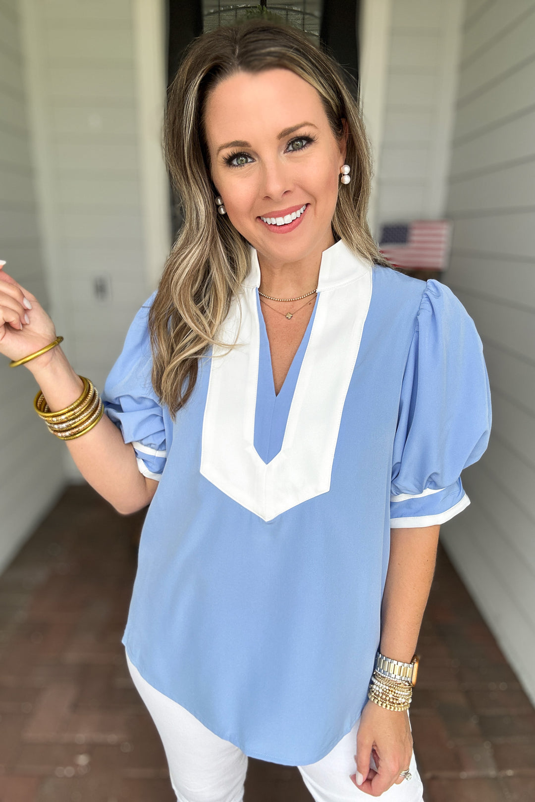 Chic In Style Top - Blue