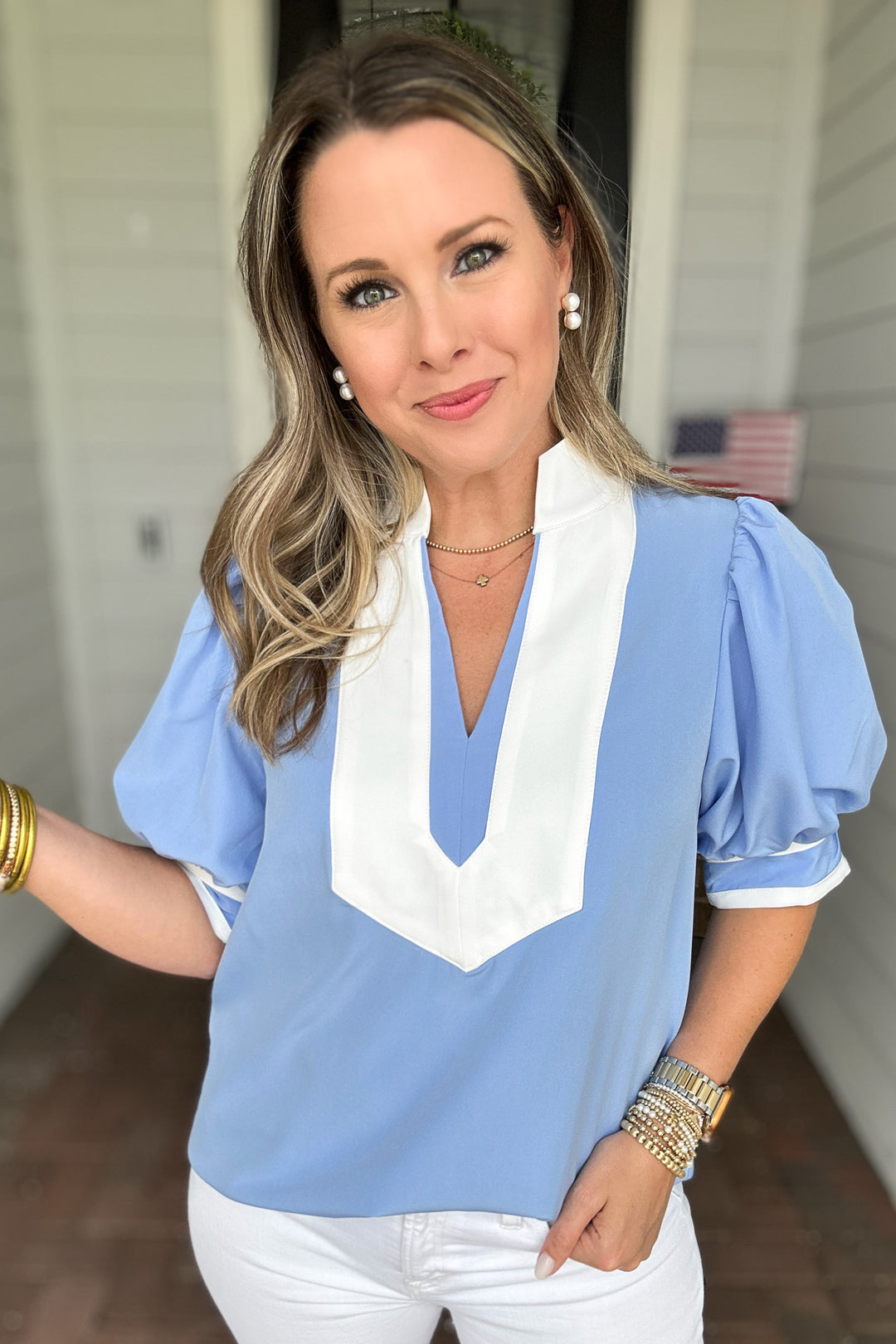 Chic In Style Top - Blue