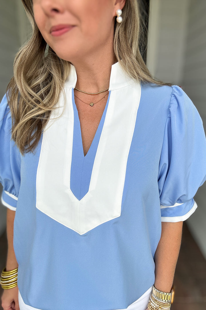 Chic In Style Top - Blue