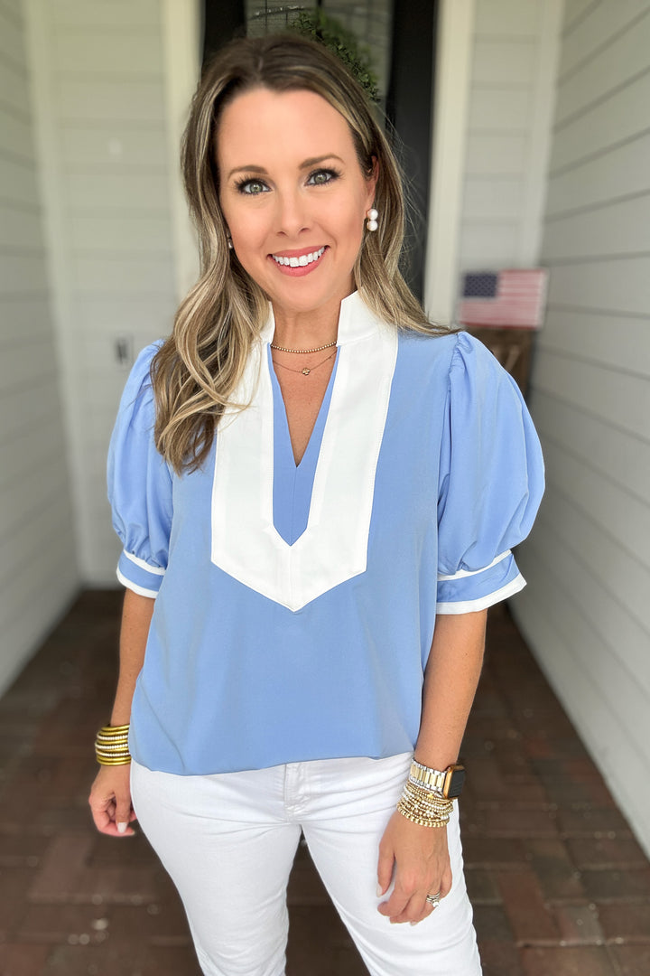 Chic In Style Top - Blue