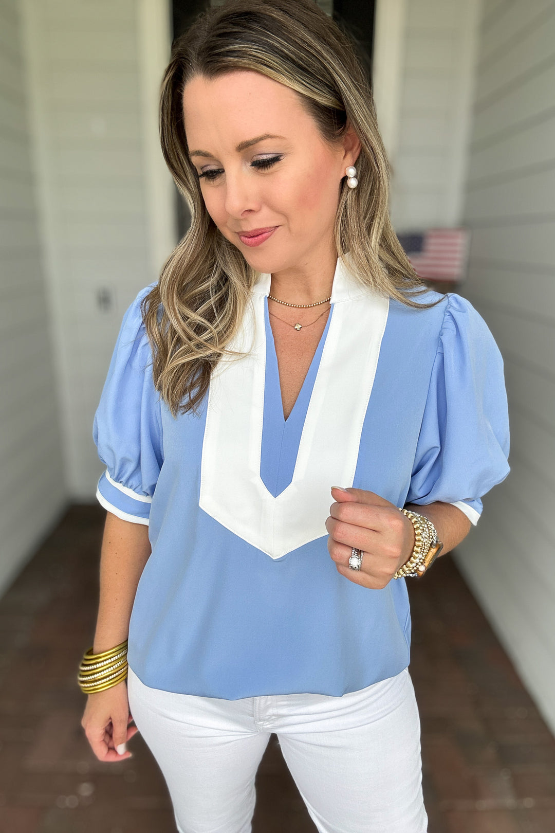 Chic In Style Top - Blue