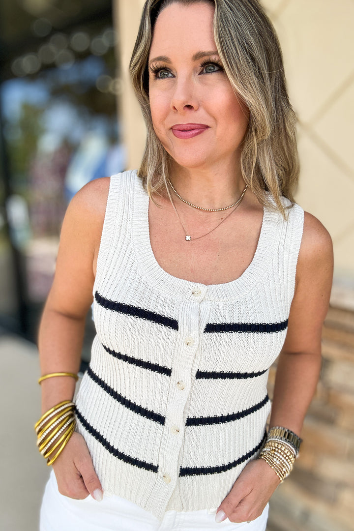 Z Supply:  Sea Salt Ivory Sycamore Stripe Sweater Vest