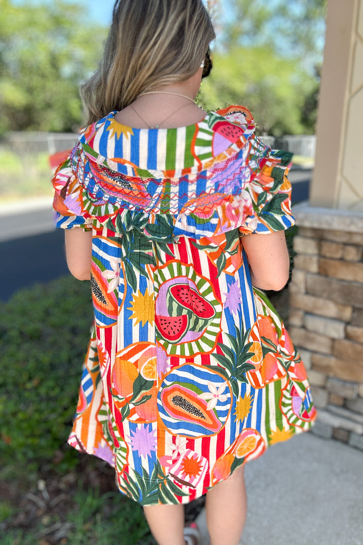 Karlie: Tropical Fruit Peter Pan Collar Dress