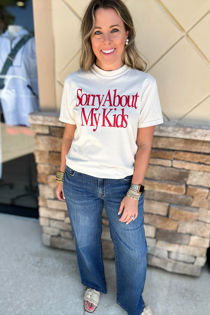 Sorry About My Kids Tee: Cream