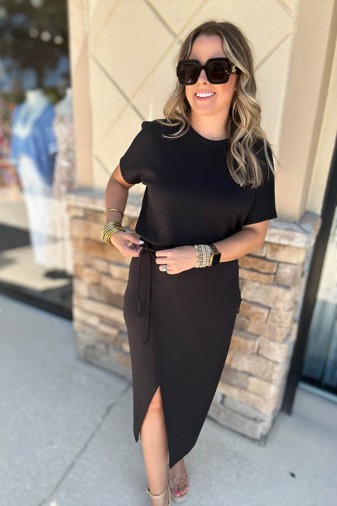 SPANX: AirEssentials Midi Wrap Dress - Very Black B Social Boutique SPANX: AirEssentials Midi Wrap Dress - Very Black B Social Boutique