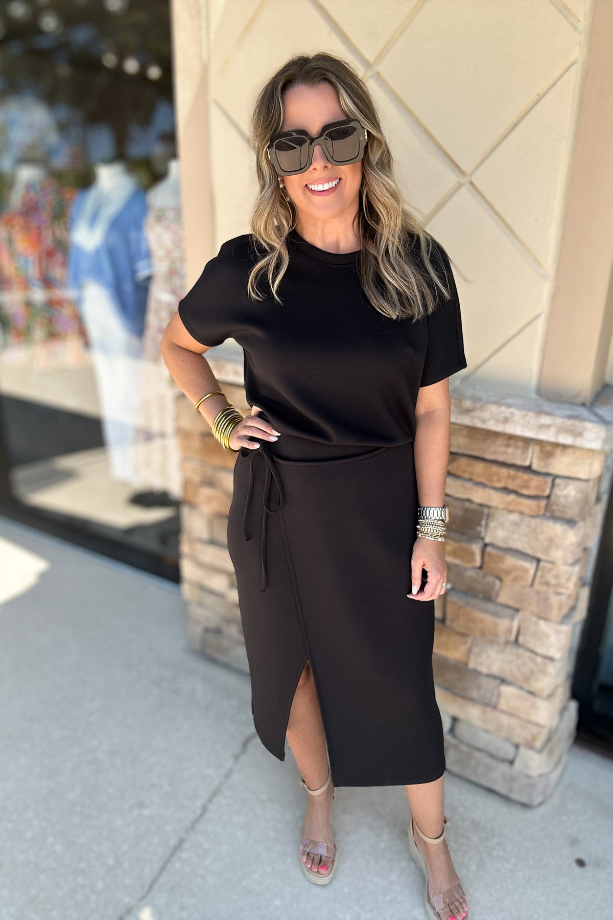 SPANX: AirEssentials Midi Wrap Dress - Very Black B Social Boutique SPANX: AirEssentials Midi Wrap Dress - Very Black B Social Boutique