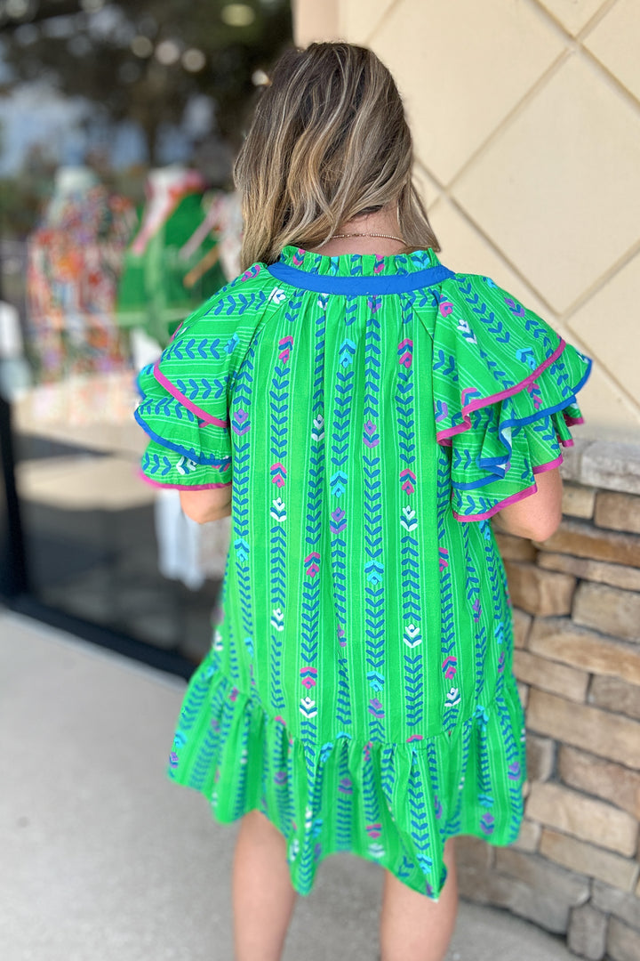 Hey There Kelly Green Printed Dress