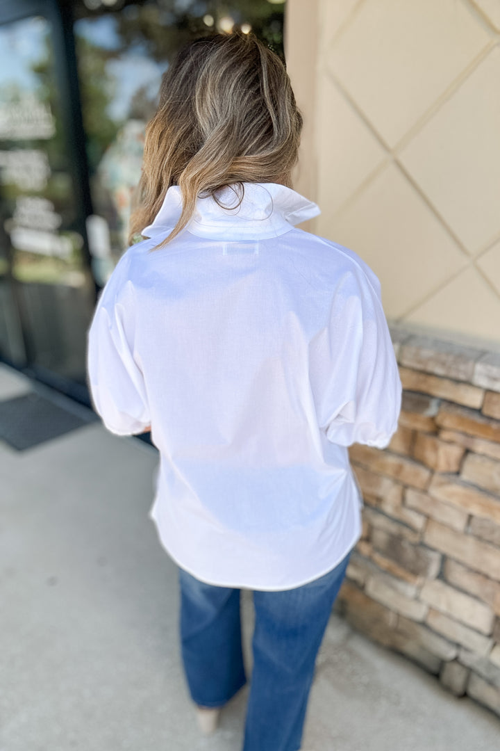 Sloan Collard Top - White