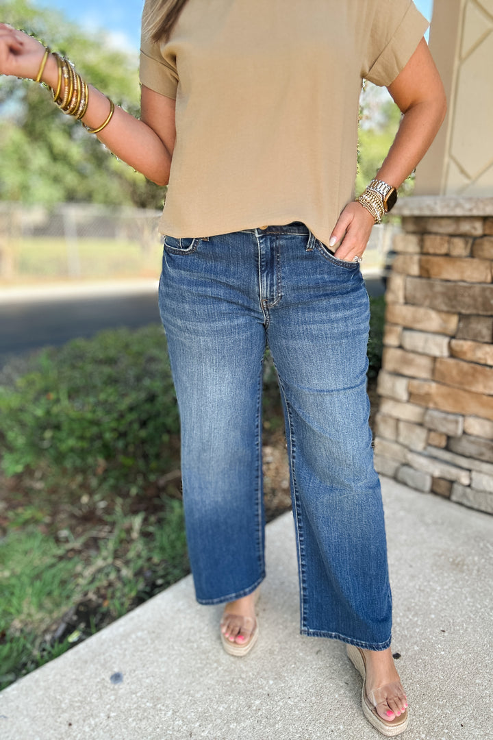 KUT: CHARLOTTE HIGH RISE WIDE LEG WITH REGULAR HEM - HEALTHY