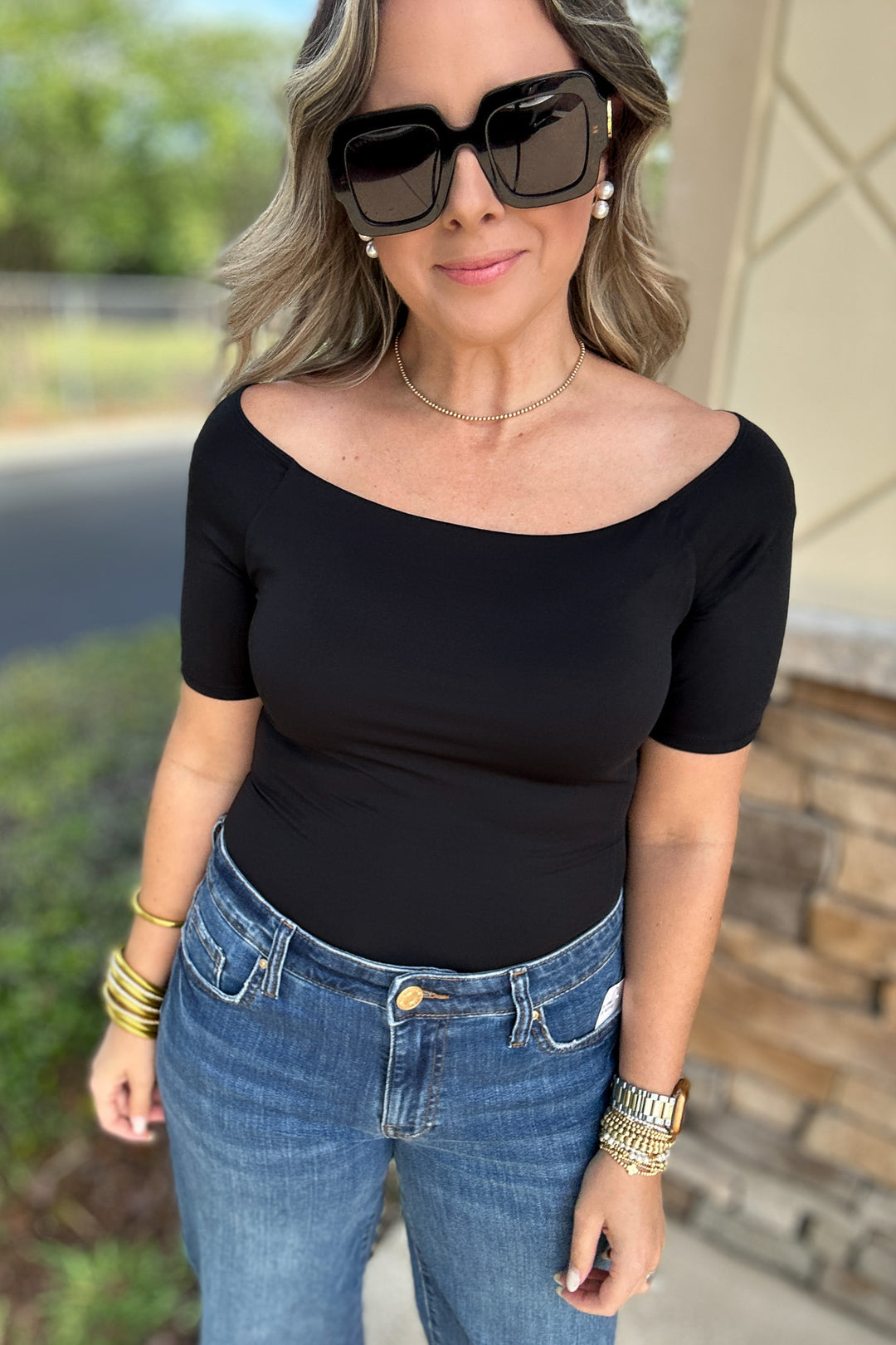 SPANXsmooth™ Jersey Scoop Neck Bodysuit - Very Black