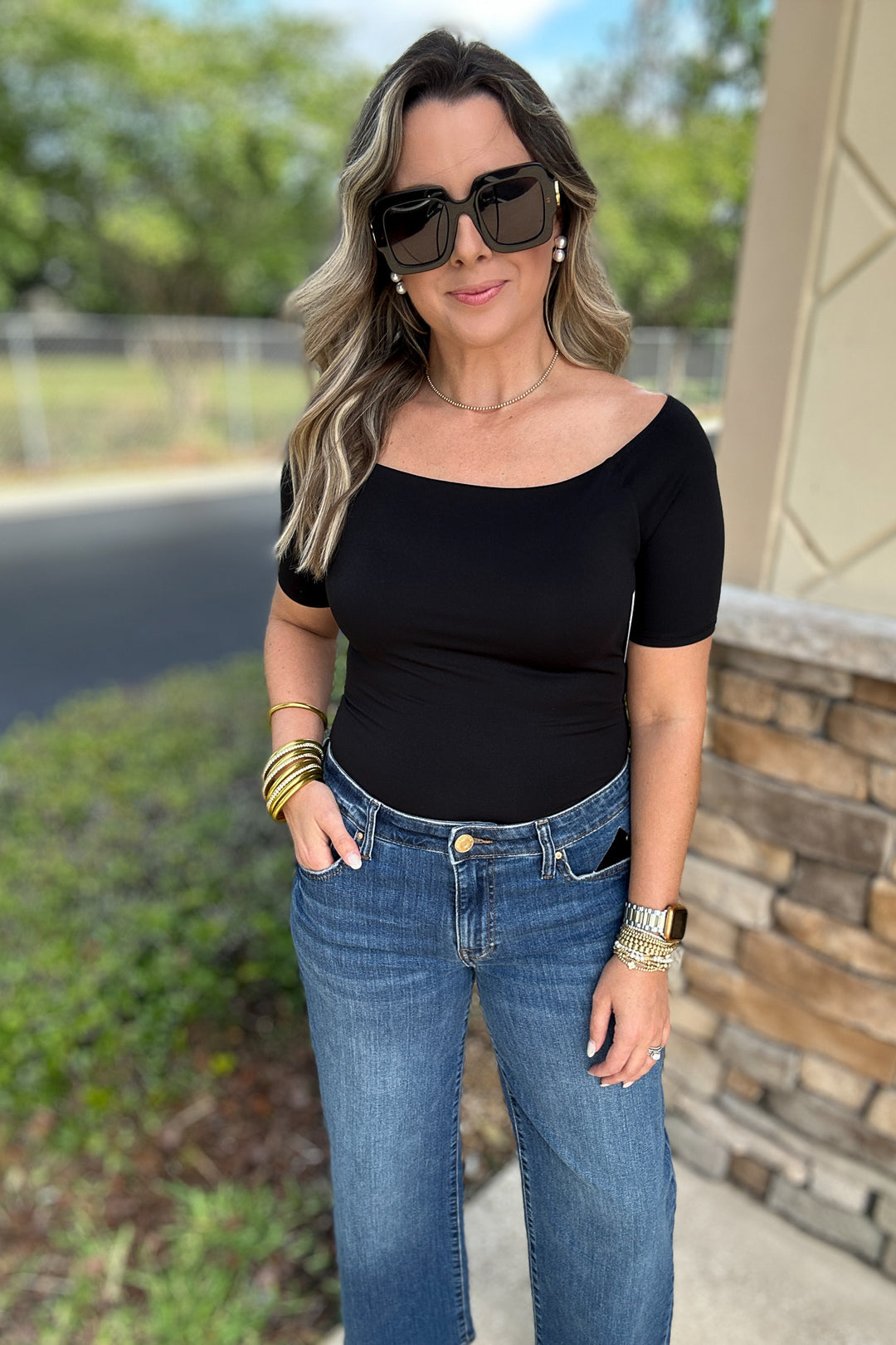SPANXsmooth™ Jersey Scoop Neck Bodysuit - Very Black