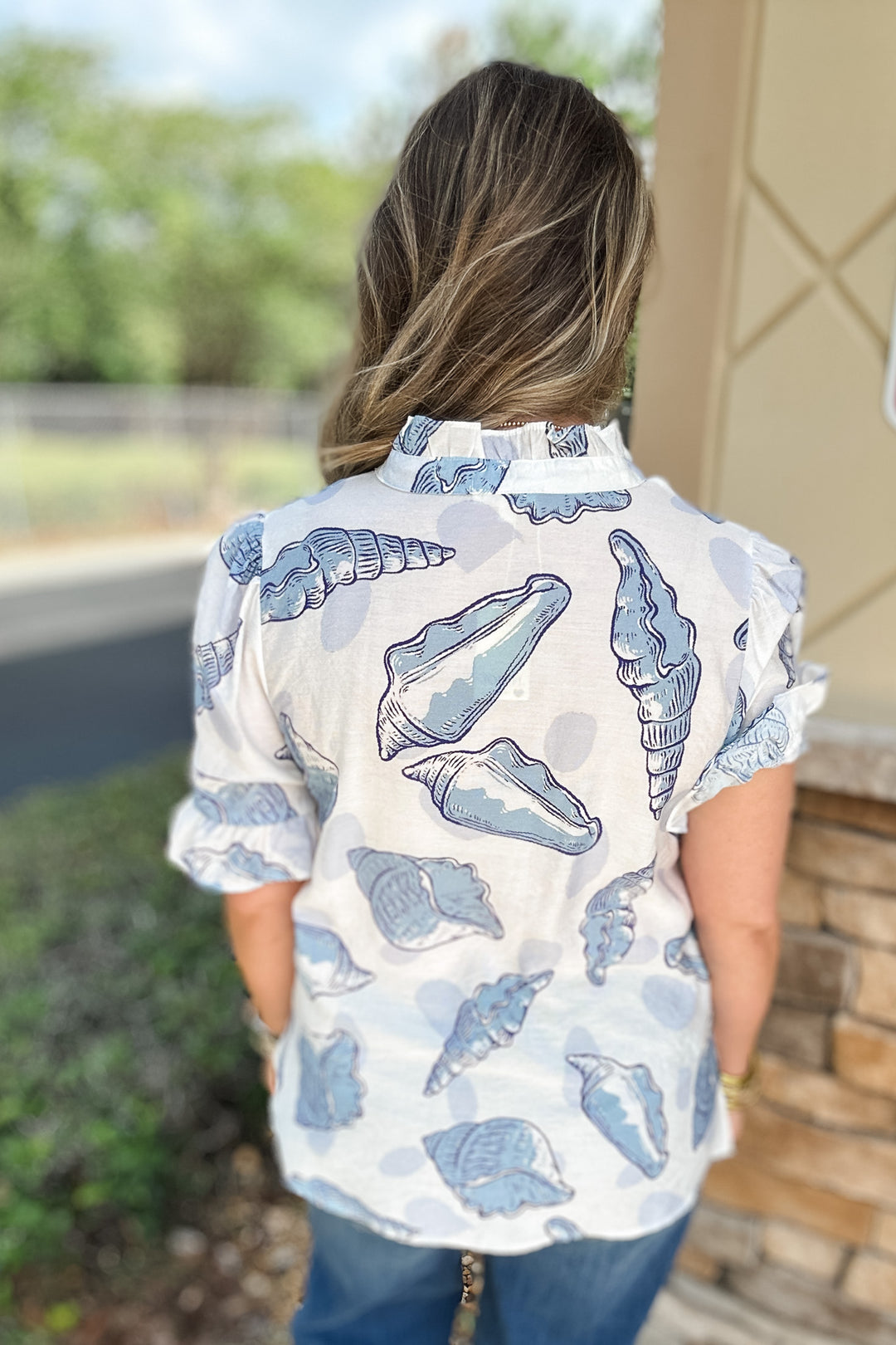 Sea Shell Ruffle Blouse