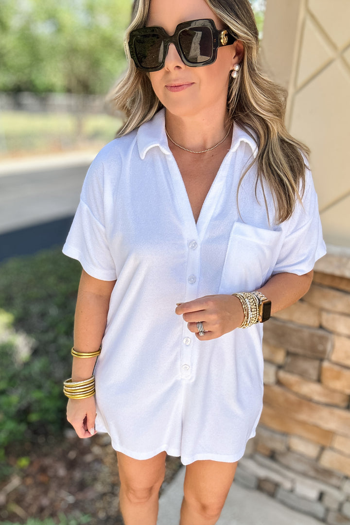 Z Supply: Azur Terry Romper White