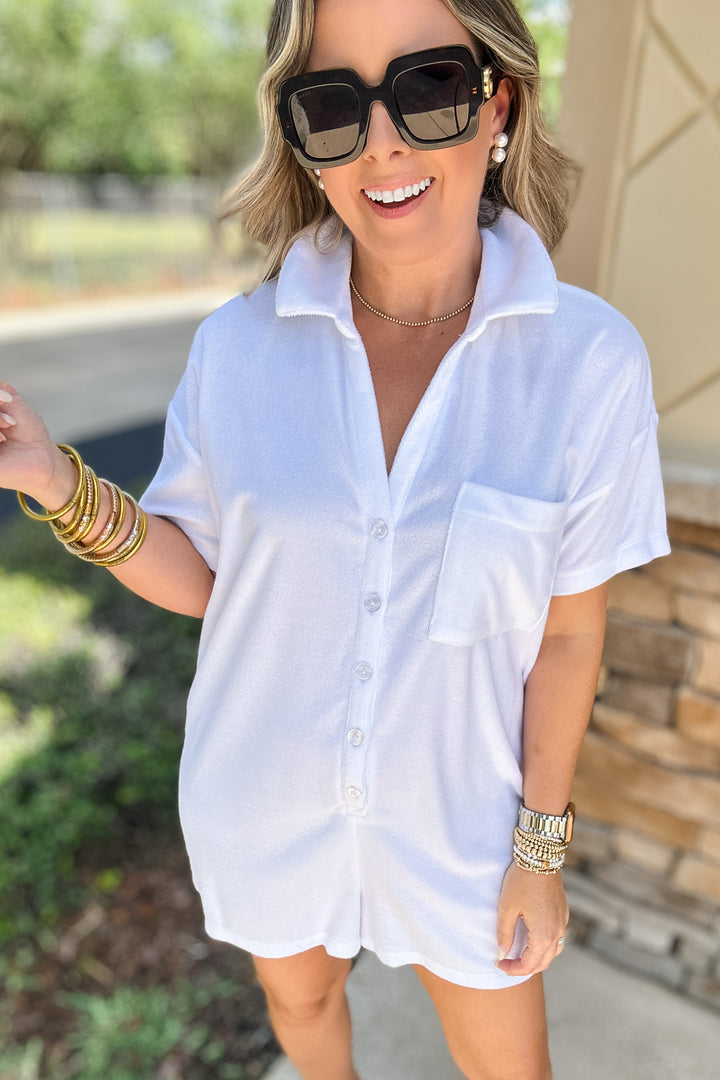 Z Supply: Azur Terry Romper White