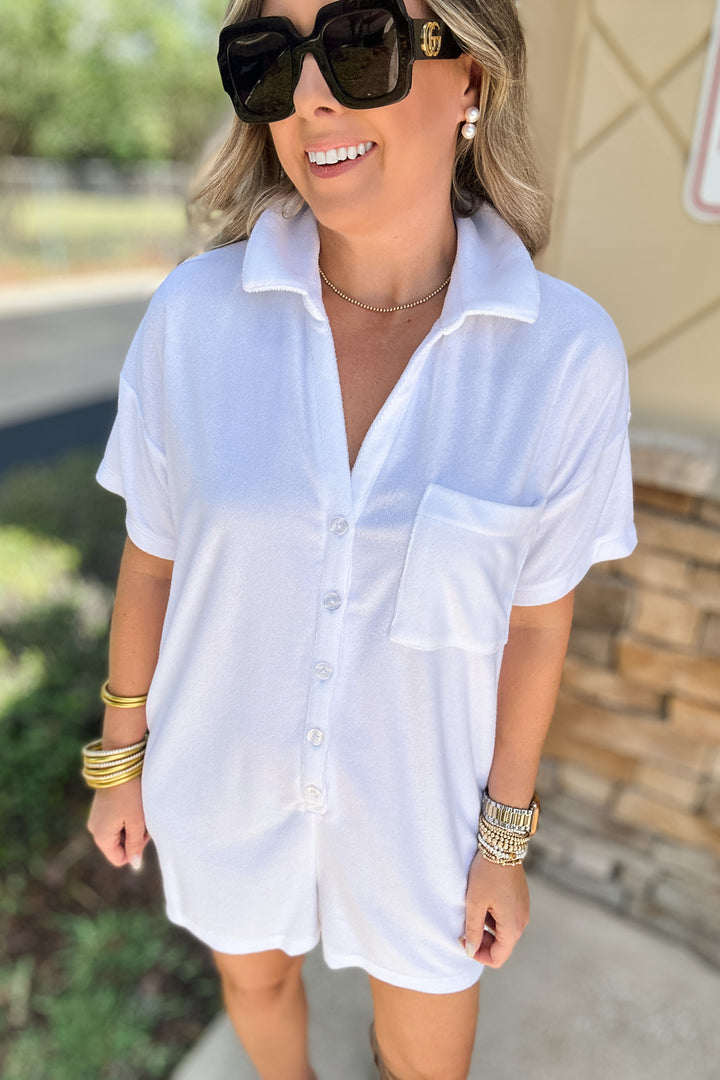 Z Supply: Azur Terry Romper White