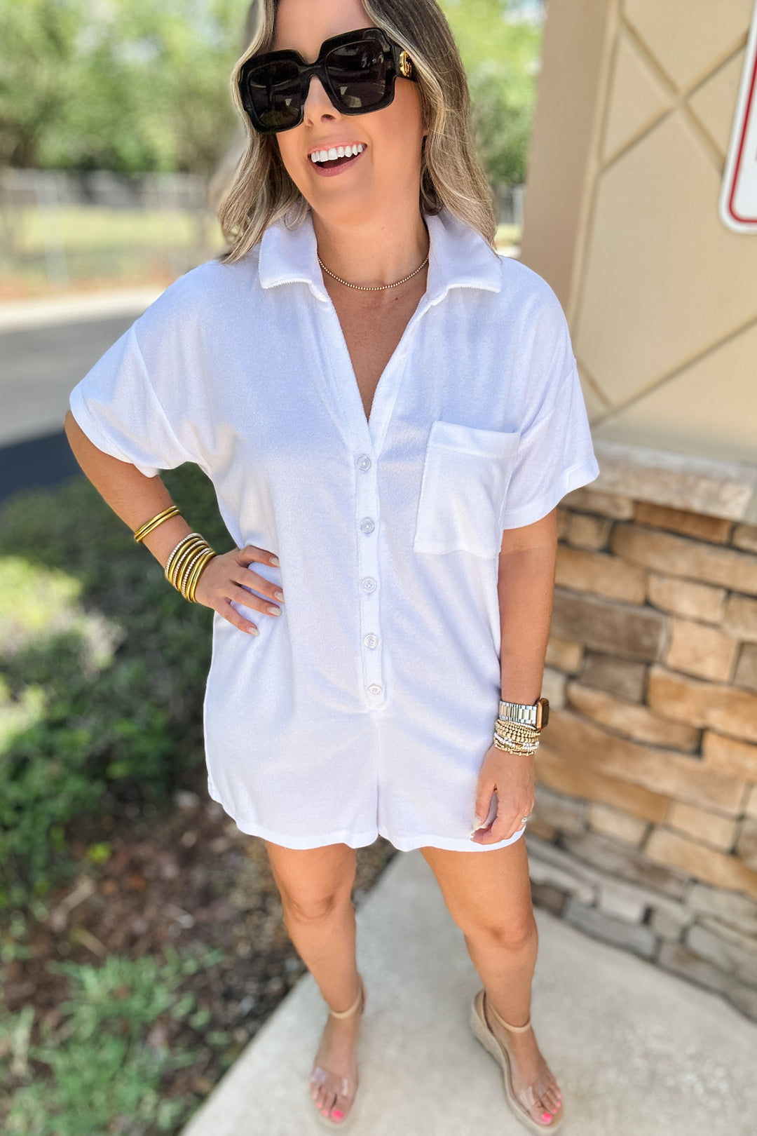 Z Supply: Azur Terry Romper White