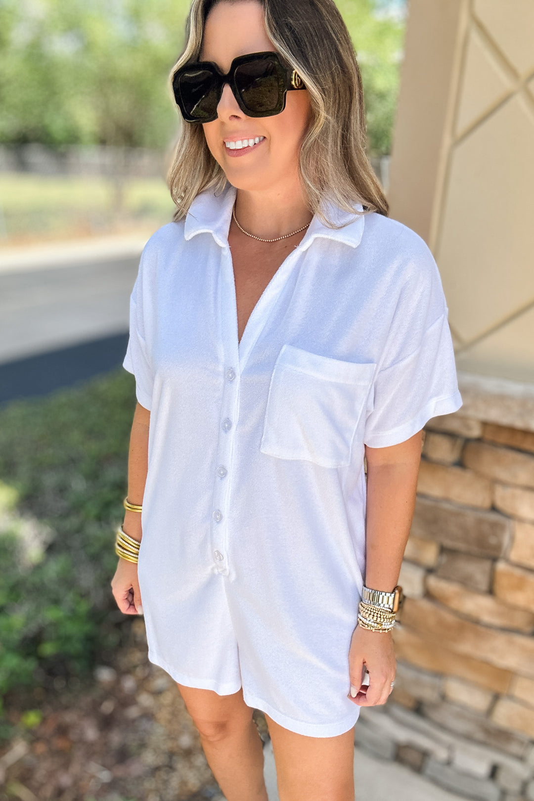 Z Supply: Azur Terry Romper White