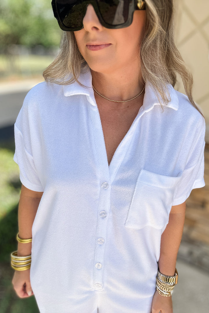 Z Supply: Azur Terry Romper White