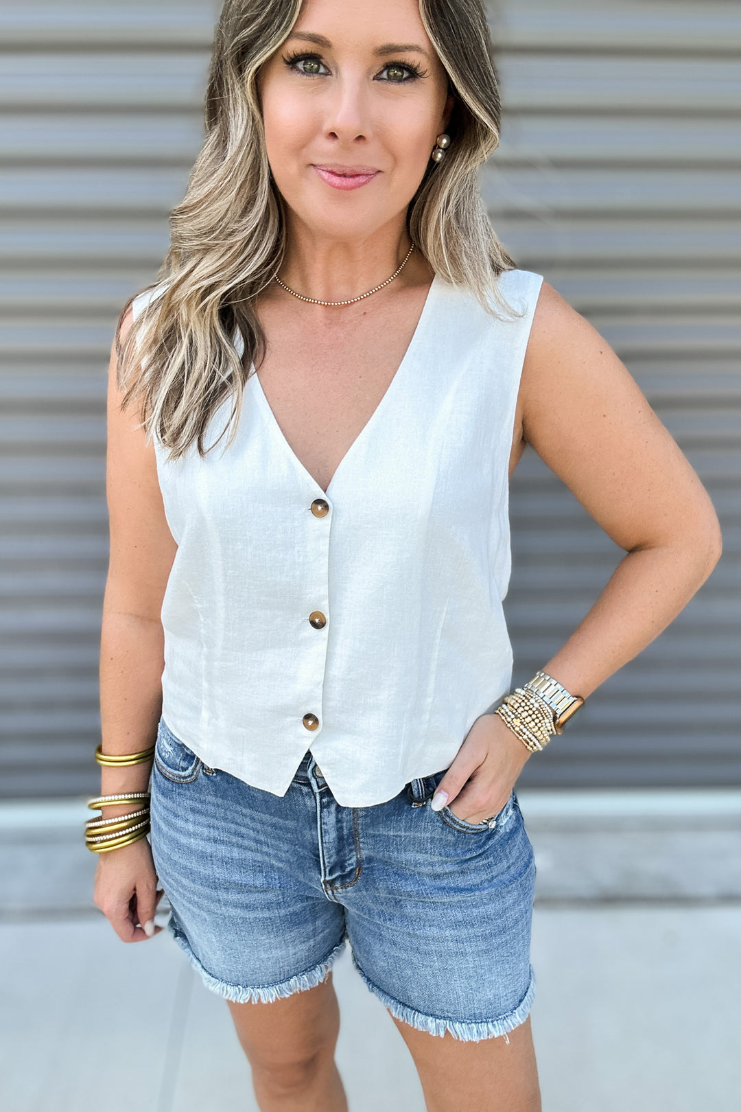 Z Supply: Marta Linen Vest - White