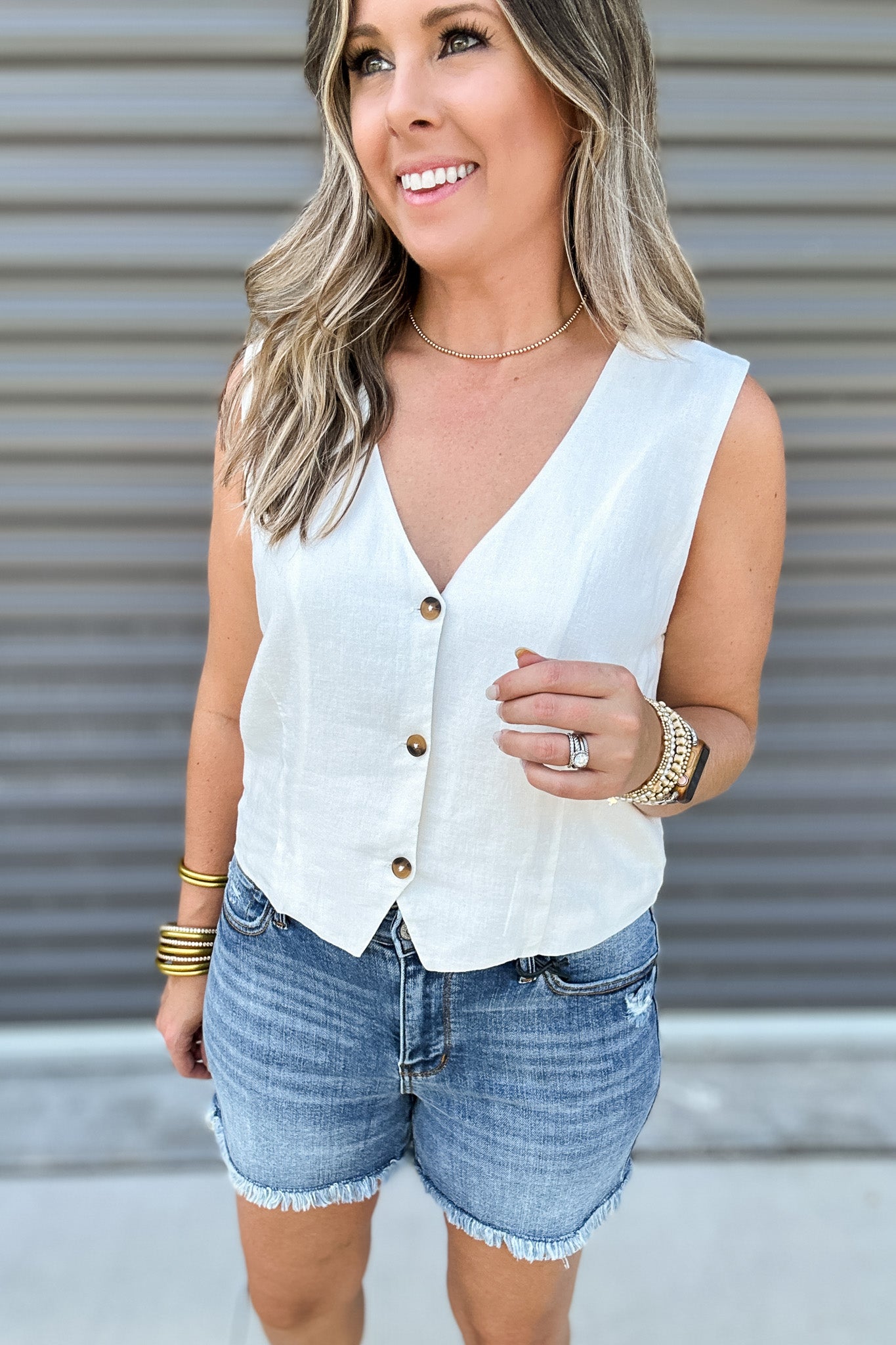 Z Supply: Marta Linen Vest - White – B Social Boutique