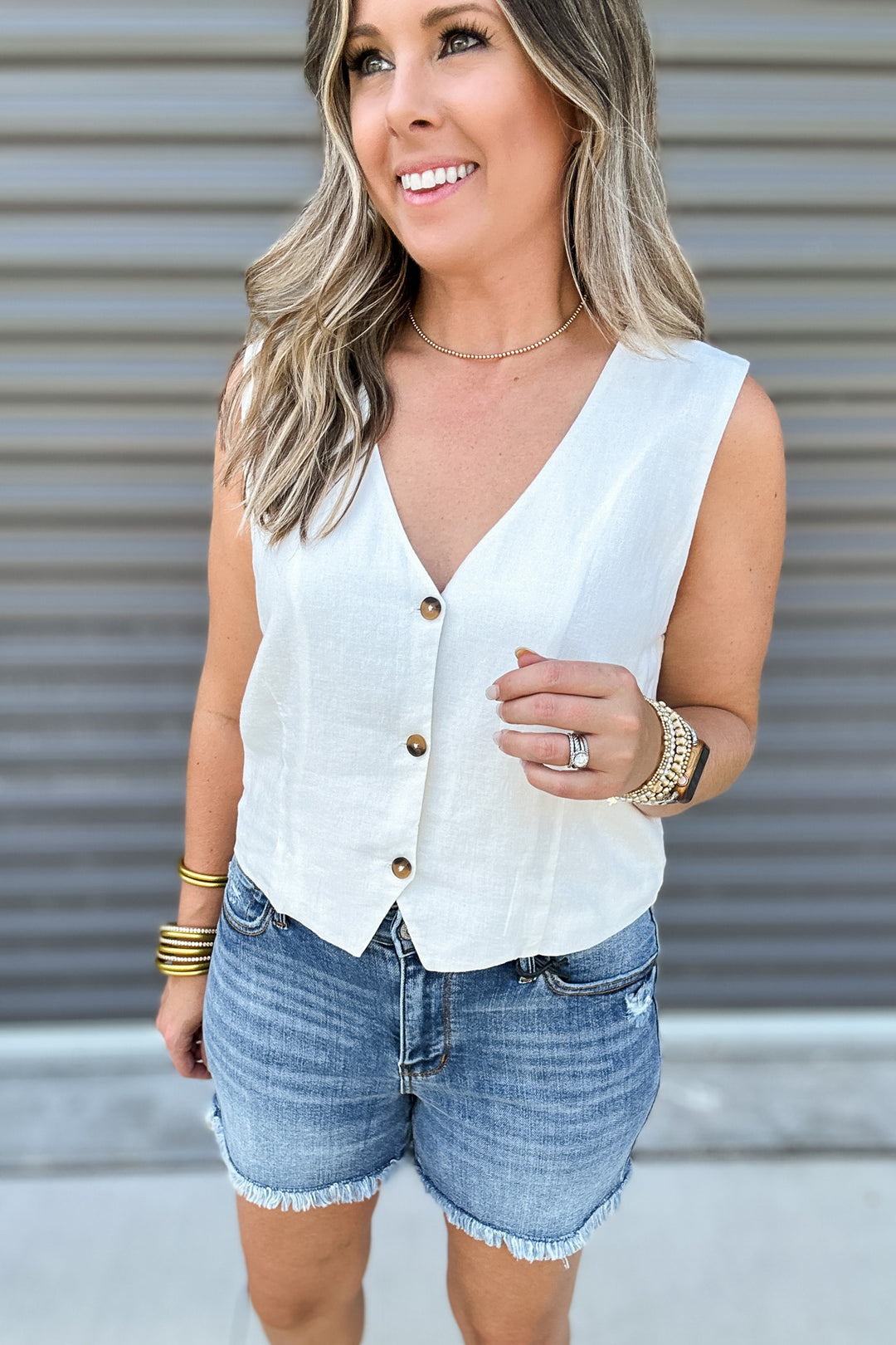 Z Supply: Marta Linen Vest - White