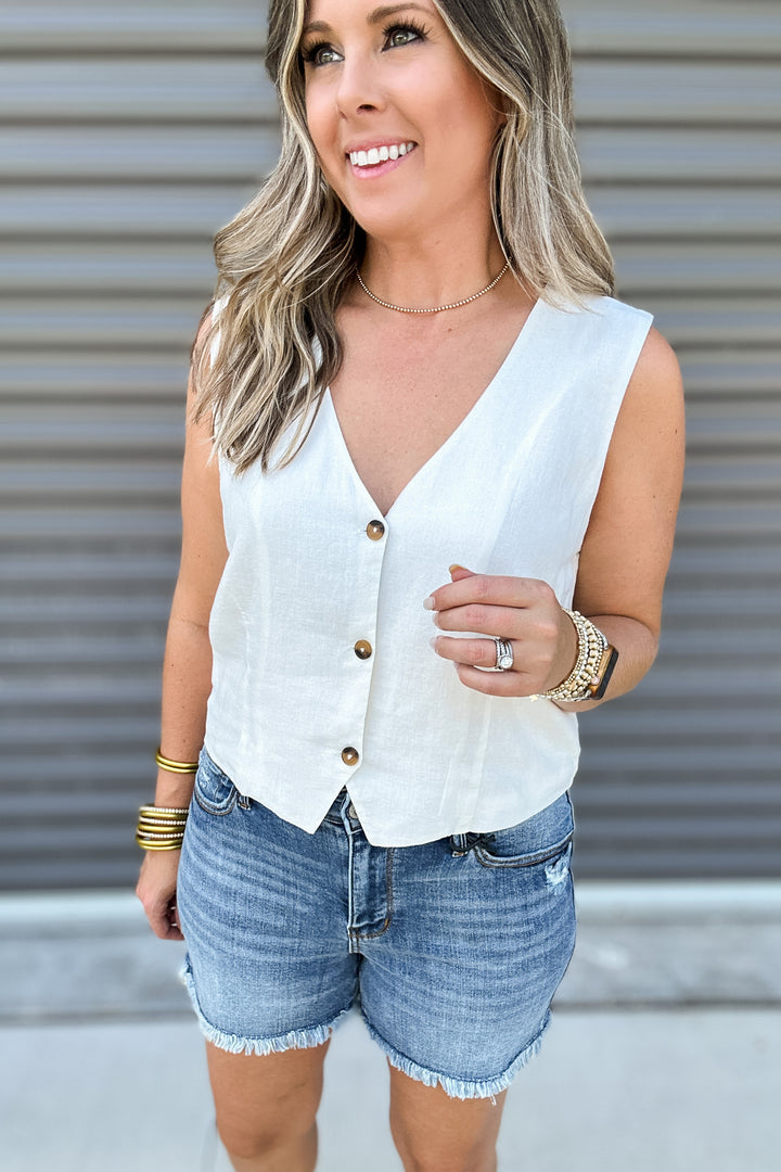Z Supply: Marta Linen Vest - White