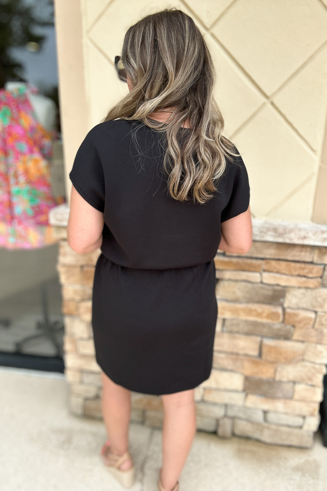 Spanx: AirEssentials Crew Sweatshirt Dress Very Black