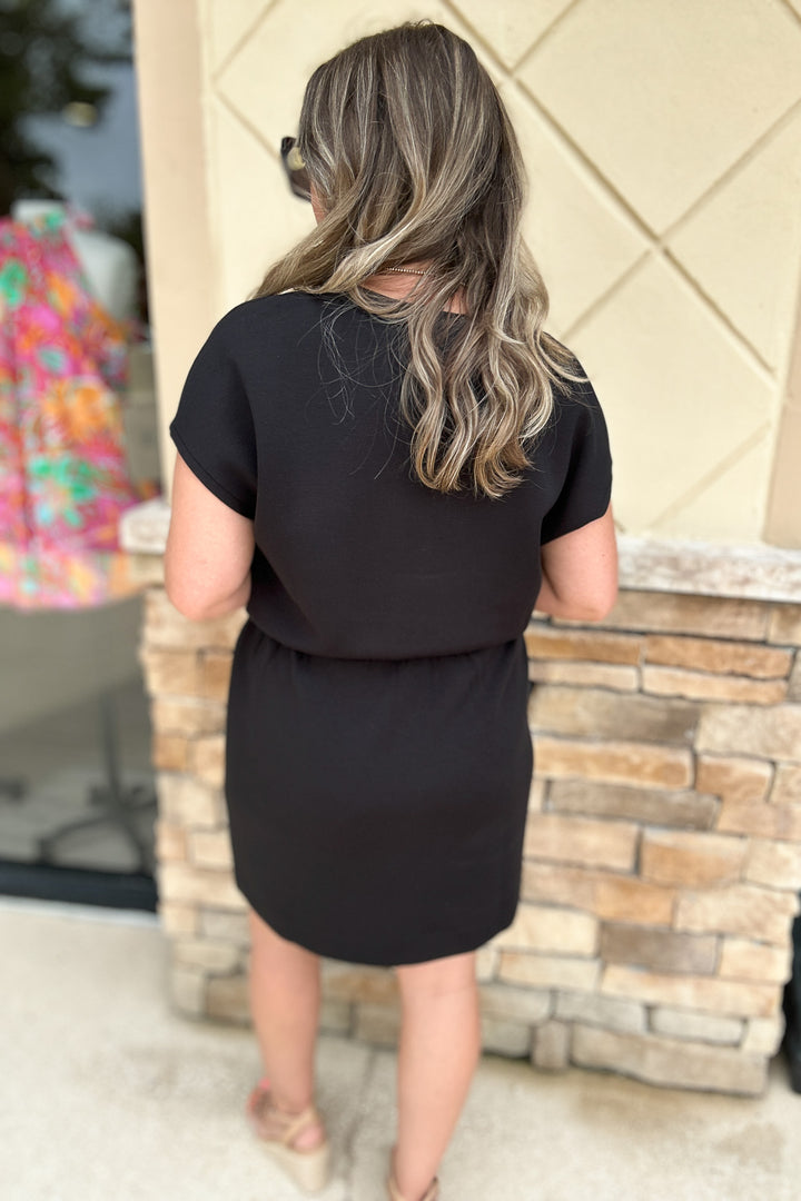 Spanx: AirEssentials Crew Sweatshirt Dress Very Black