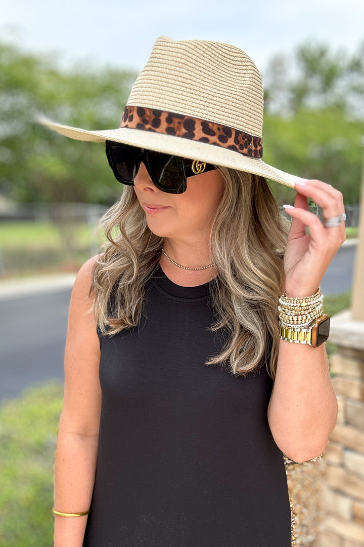 Leopard Trim Hat