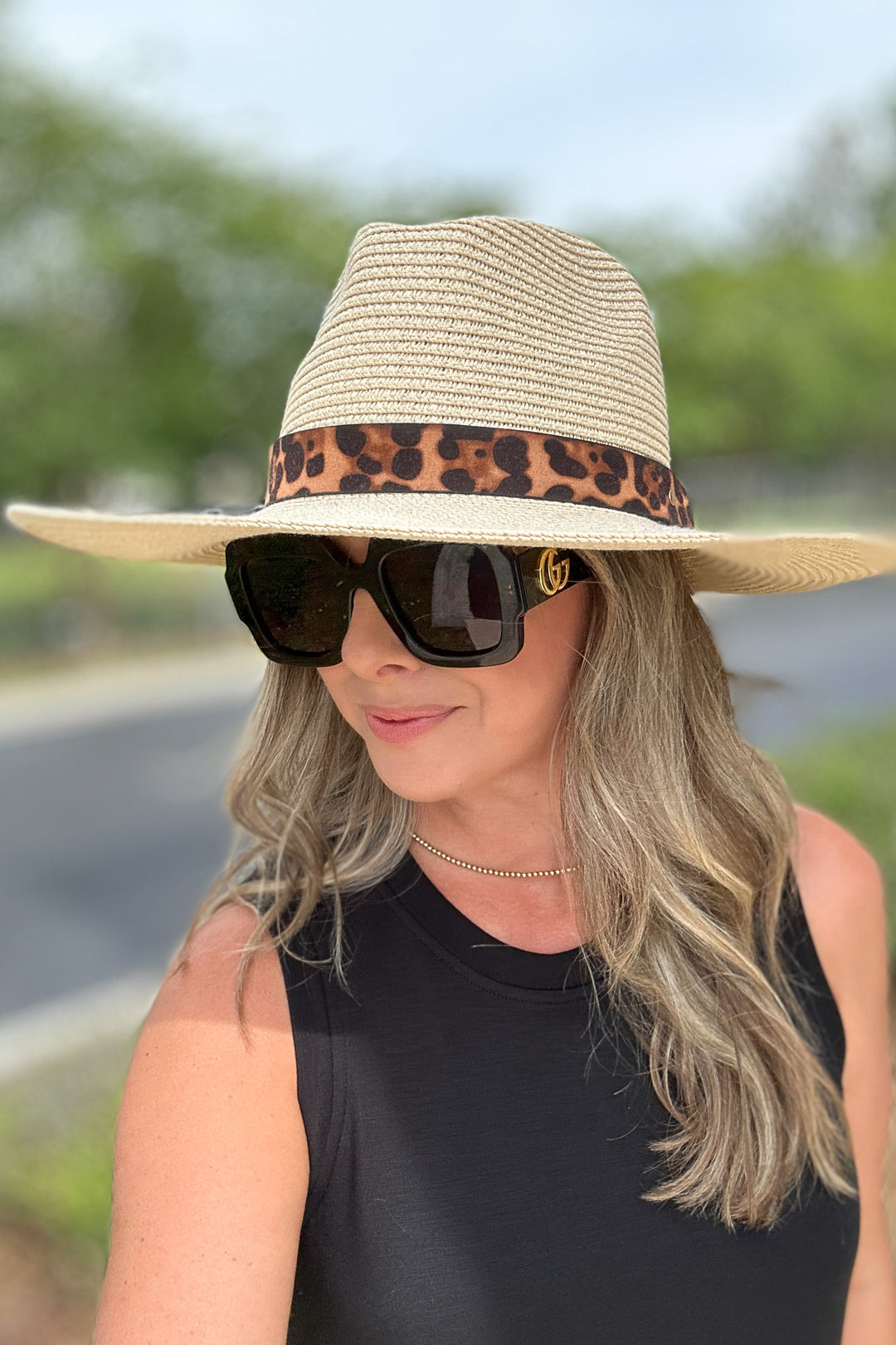 Leopard Trim Hat