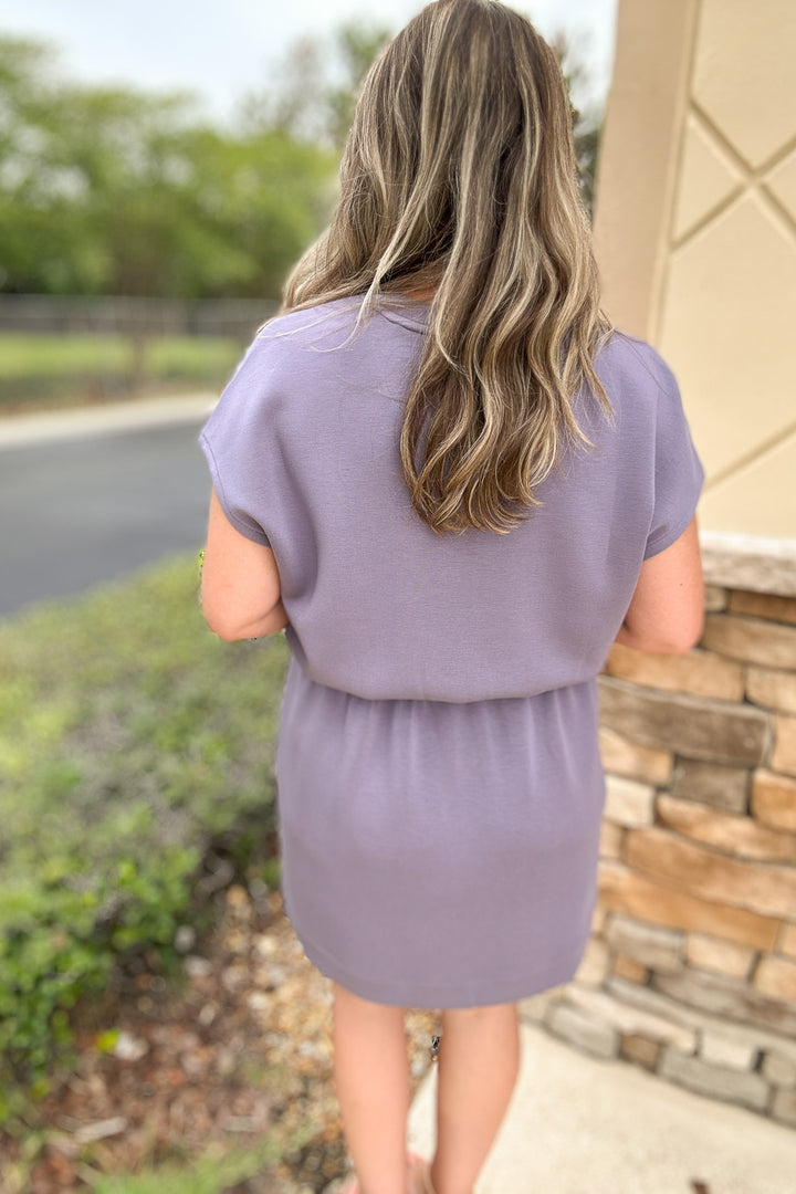 Spanx: AirEssentials Crew Sweatshirt Dress - Orchid Ash