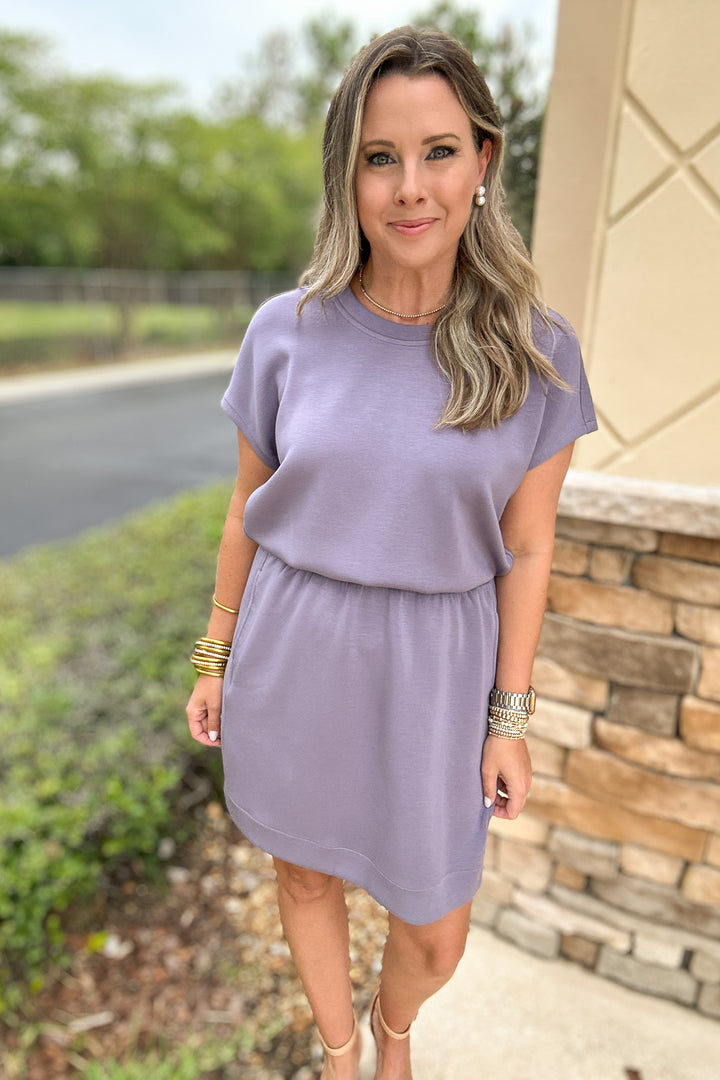 Spanx: AirEssentials Crew Sweatshirt Dress - Orchid Ash