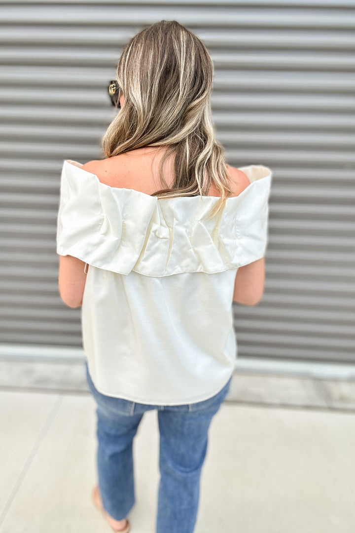 Strapless Bow Tastic Blouse - Ivory