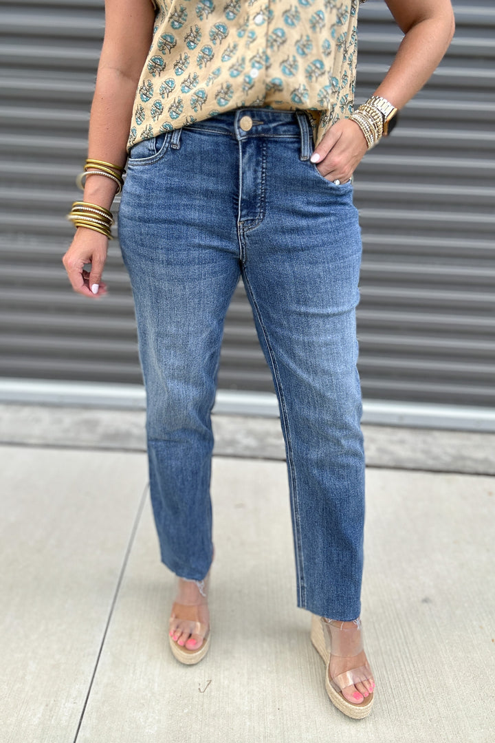 KUT: RACHAEL HIGH RISE RAW HEM - EXALTED