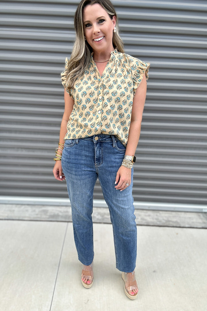 KUT: RACHAEL HIGH RISE RAW HEM - EXALTED