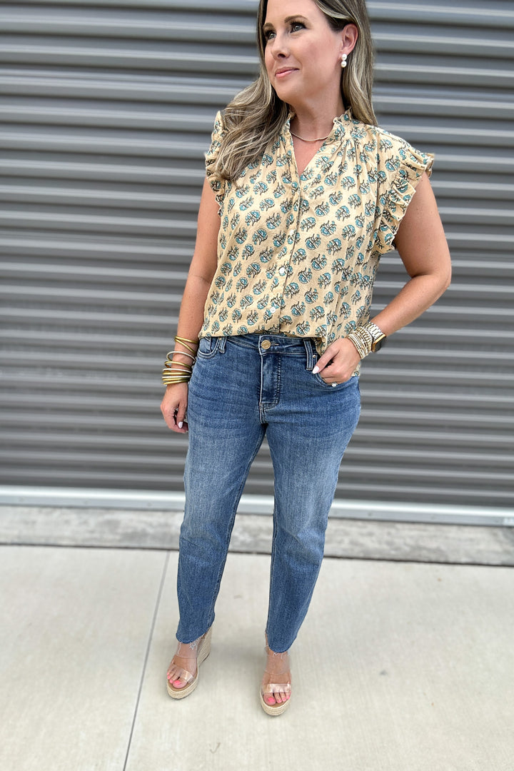 KUT: RACHAEL HIGH RISE RAW HEM - EXALTED