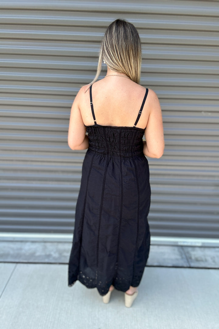 Z Supply: Dani Embroidered Midi Dress Black