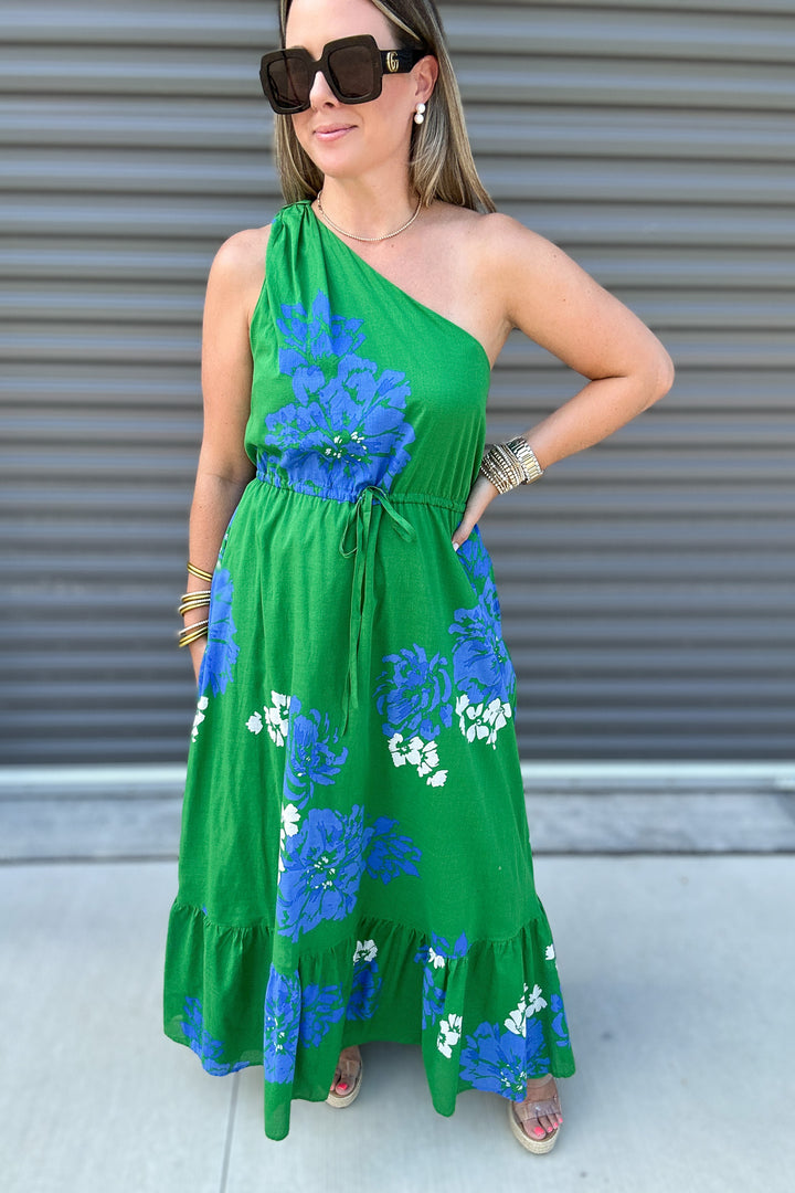 Hemmi Floral Elya One Shoulder Maxi Dress
