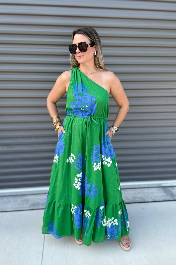 Hemmi Floral Elya One Shoulder Maxi Dress