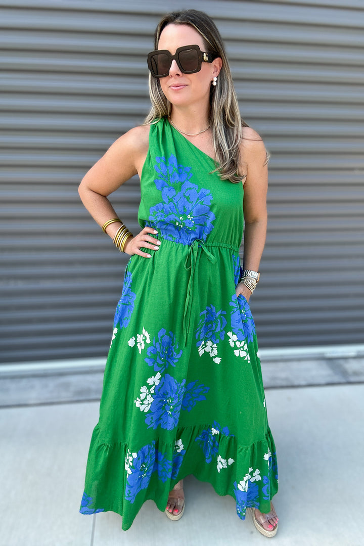 Hemmi Floral Elya One Shoulder Maxi Dress